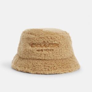 Coach Tan Fuzzy Bucket Hat